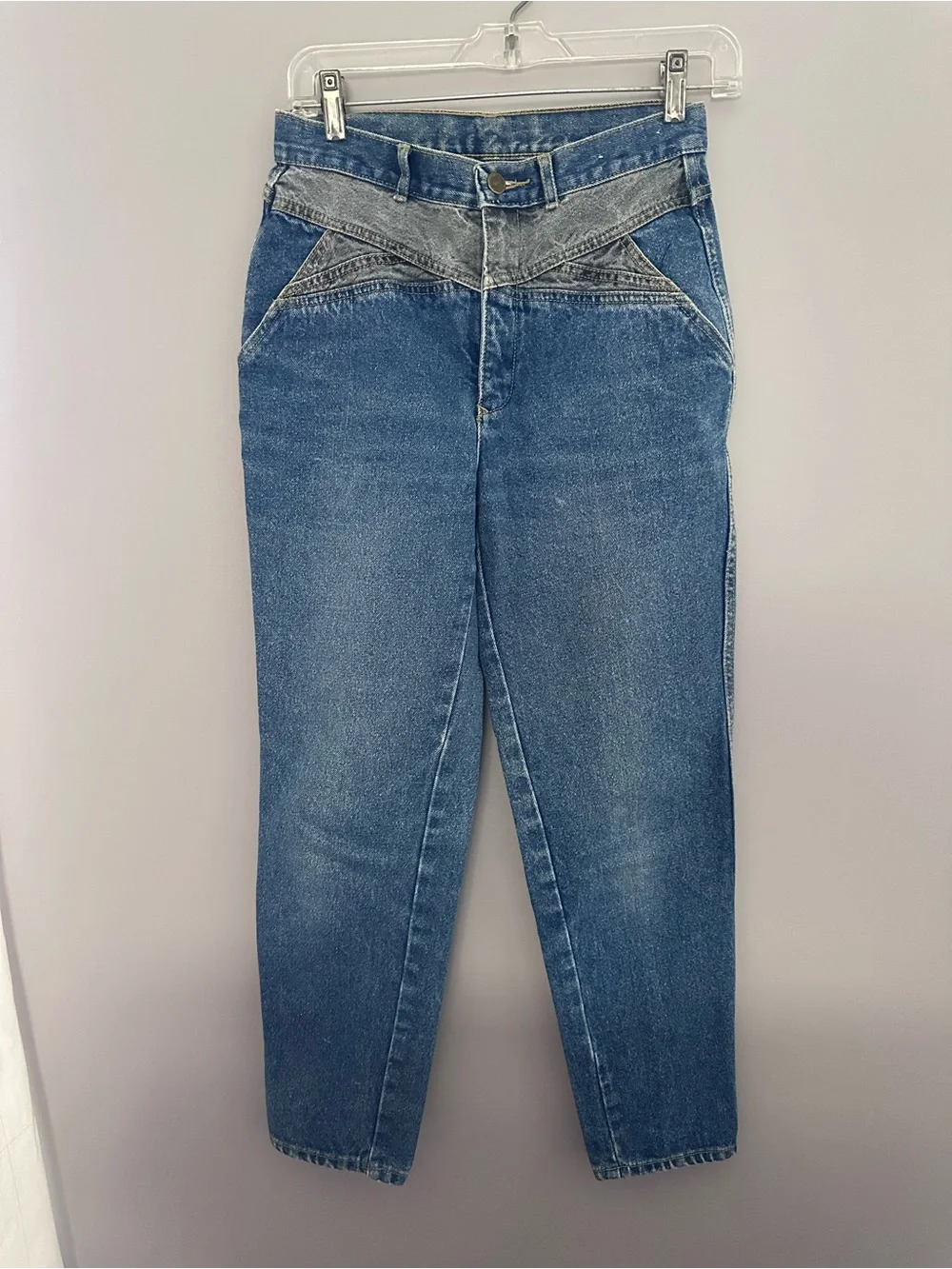 Vintage 80s Jordache Two-Tone High-Rise Blue Jeans